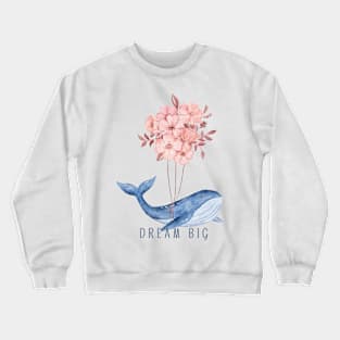 Whales flying (dream big) Crewneck Sweatshirt